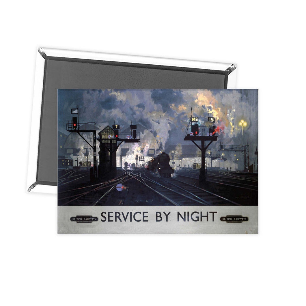 Service by Night - British Railways steam trains at night Fridge Magnet