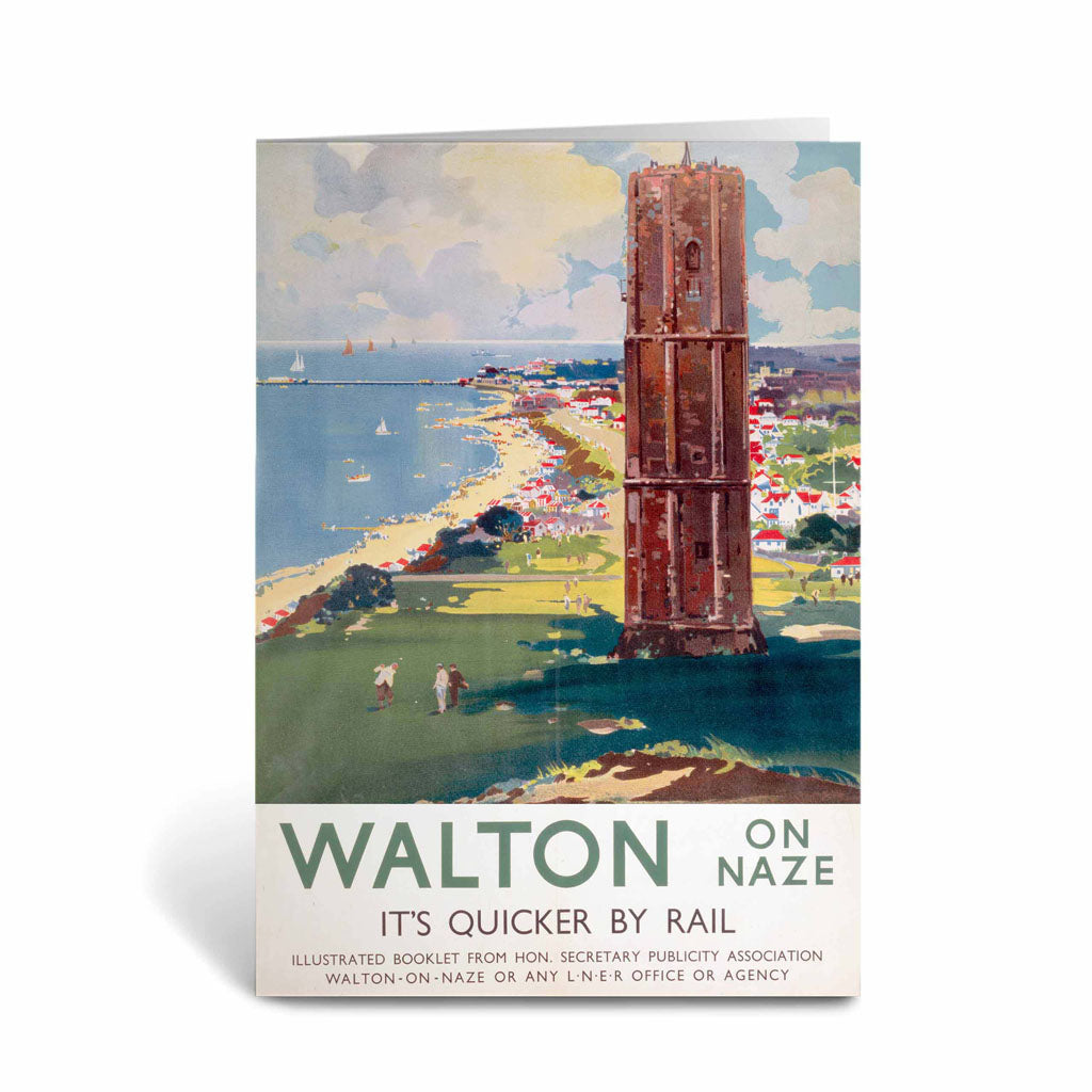 Walton-on-naze, Quicker by Rail Greeting Card