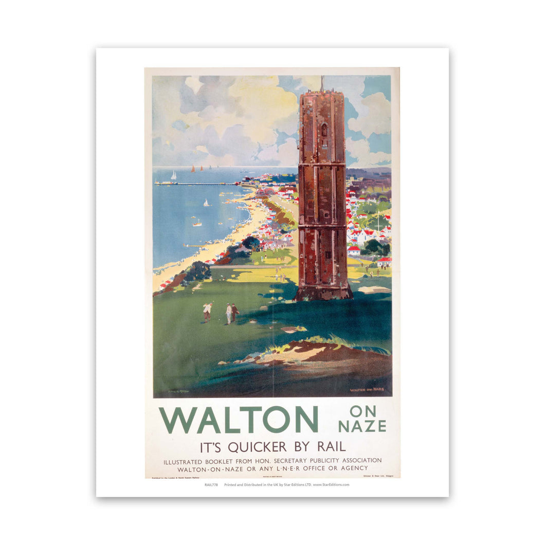 Walton-on-naze, Quicker by Rail Art Print