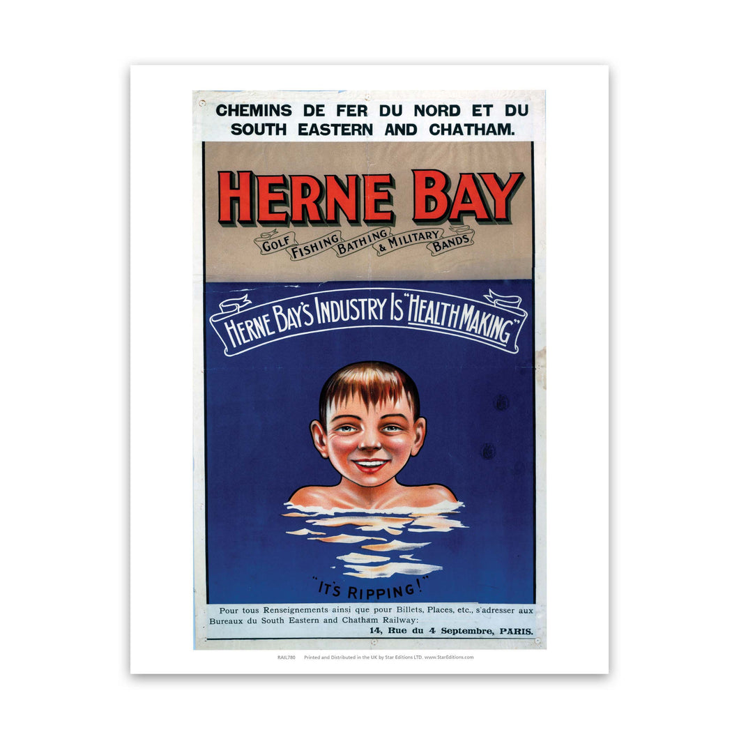 Herne Bay - Golf fishing bathing and military bands Art Print