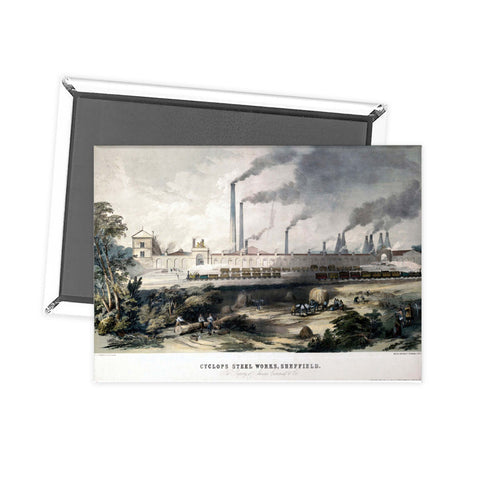 Cyclops Steel works sheffield - Steel works train yard Fridge Magnet