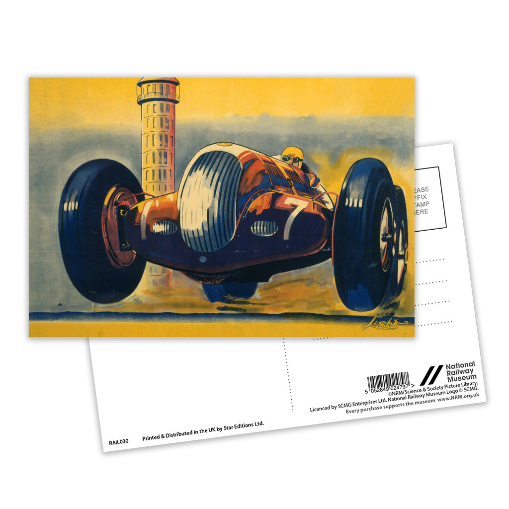 Number 7 Race car Postcard Pack of 8