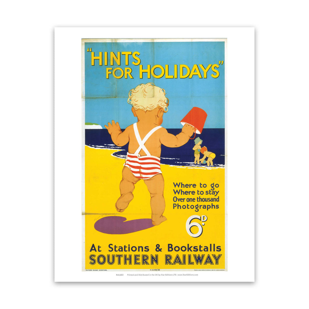 Hints for Holidays by Southern Railway Art Print