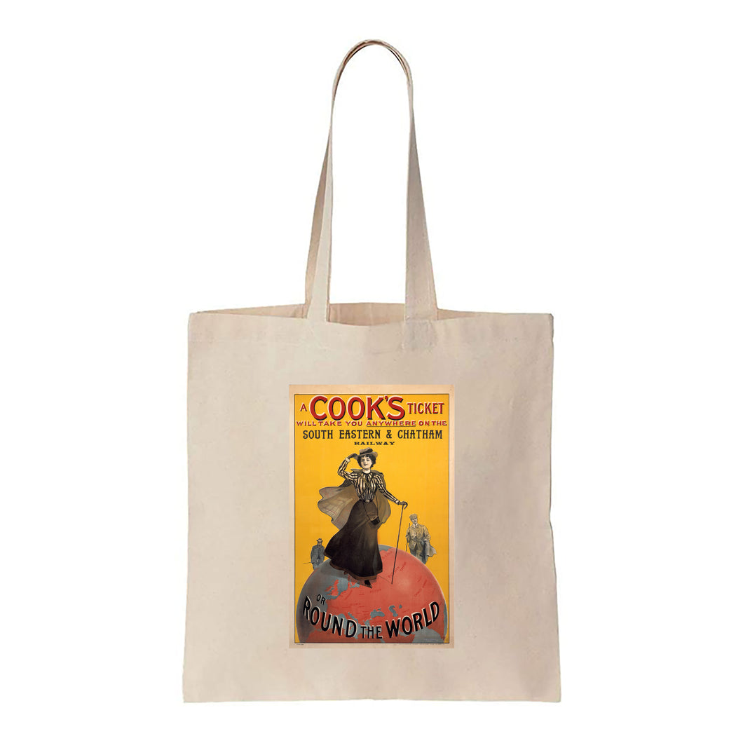 A Cook's Ticket will take you anywhere on the South Easter and Chatham Railway - Canvas Tote Bag
