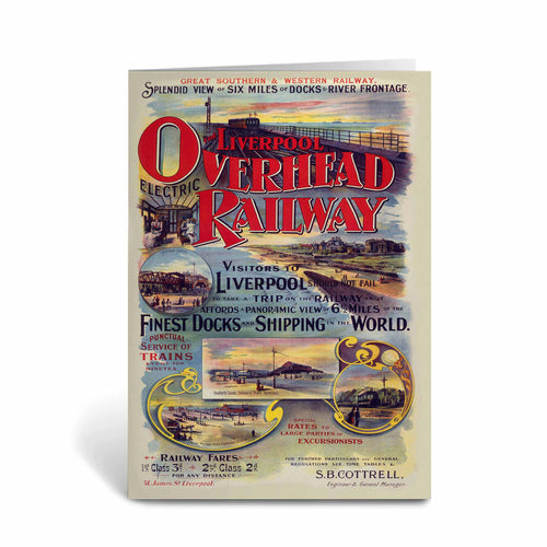 Liverpool overhead railway - Finest dock and shipping in the world Greeting Card