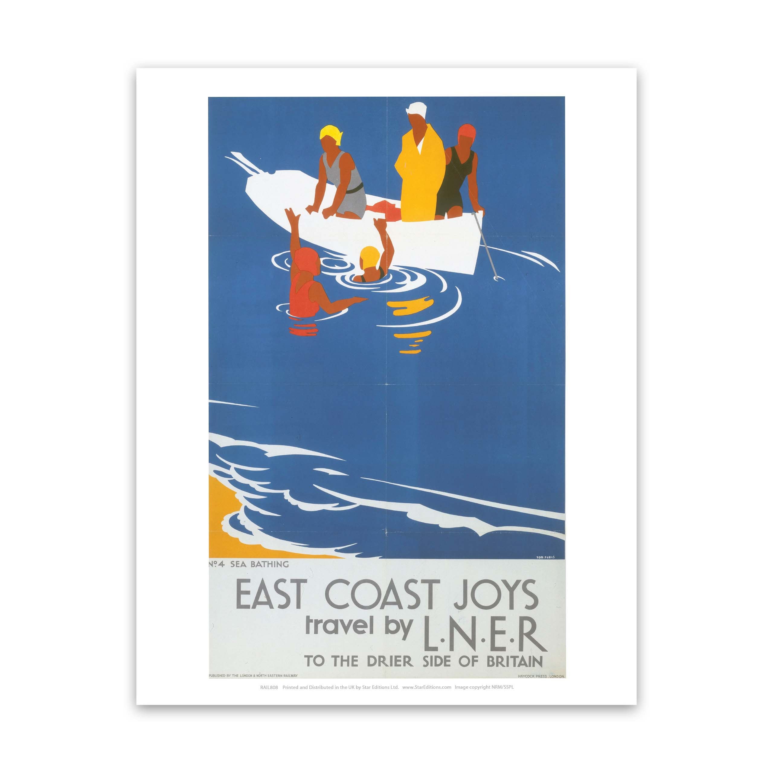 East Coast Joys No 4 Sea Bathing LNER Art Print – Railway Posters