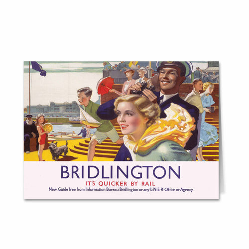 Bridlington, Quicker by Rail - seaside fun Greeting Card