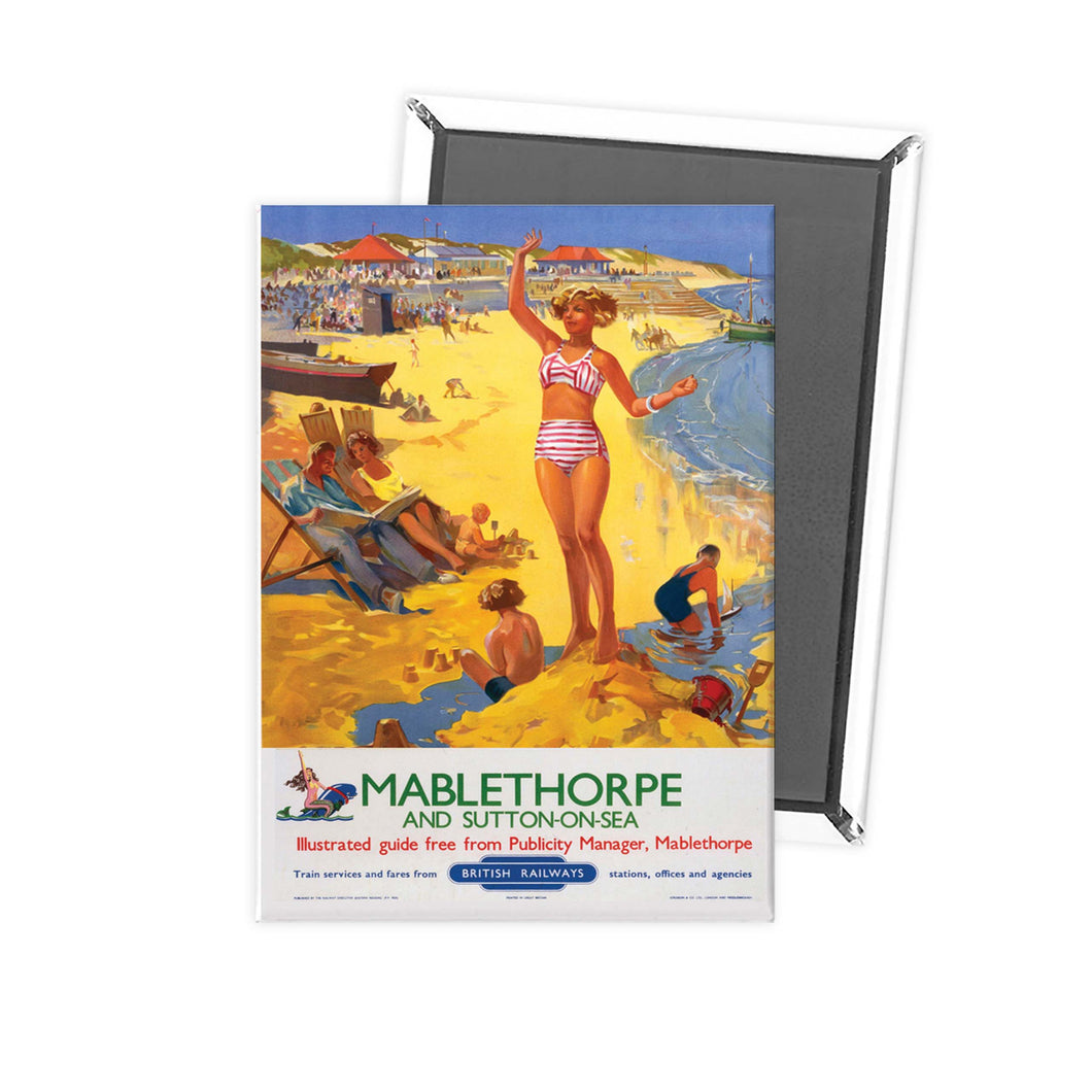 Mablethorpe and sutton-on-sea - Girl on the Beach Fridge Magnet