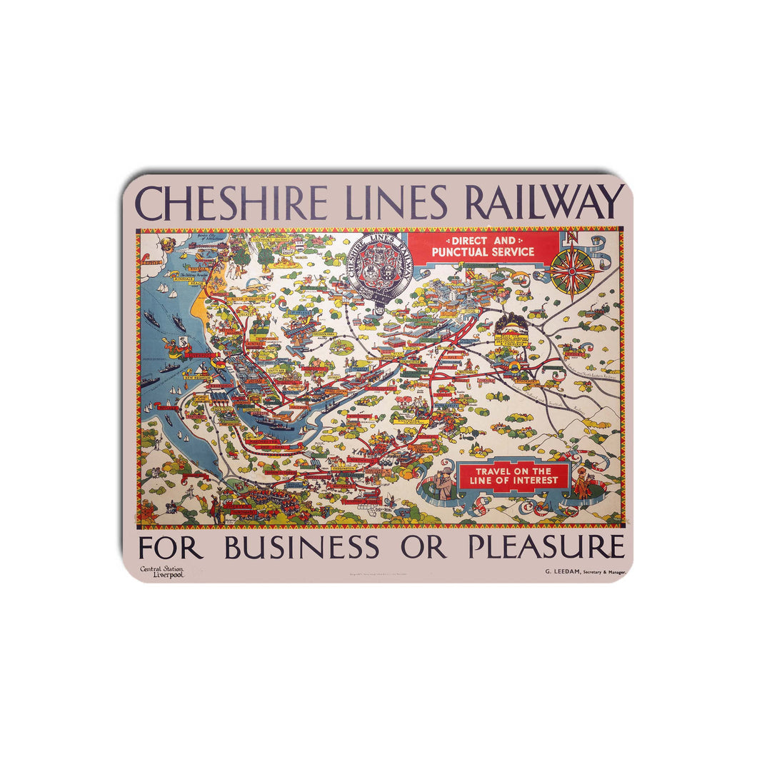 Cheshire Lines Railway map - the Line of Interest - Mouse Mat