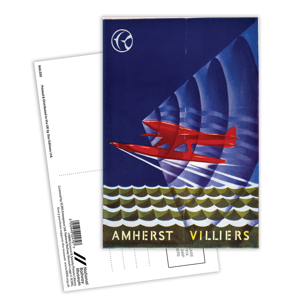 Amherst Villers - Red Plane Postcard Pack of 8