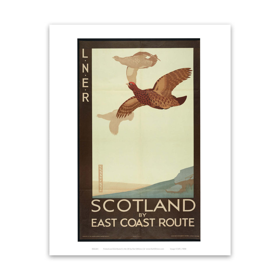 LNER Scotland by East coast route - Grouse Art Print