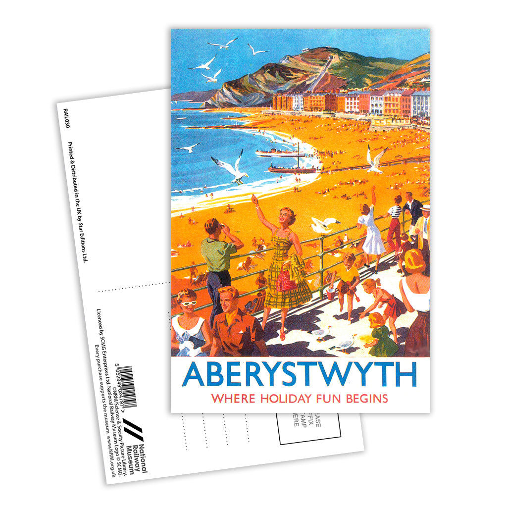 Aberystwyth - Where Holiday Fun Begins Postcard Pack of 8