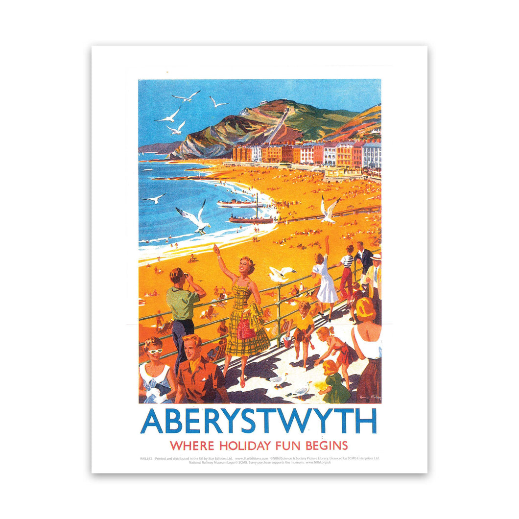 Aberystwyth - Where Holiday Fun Begins Art Print