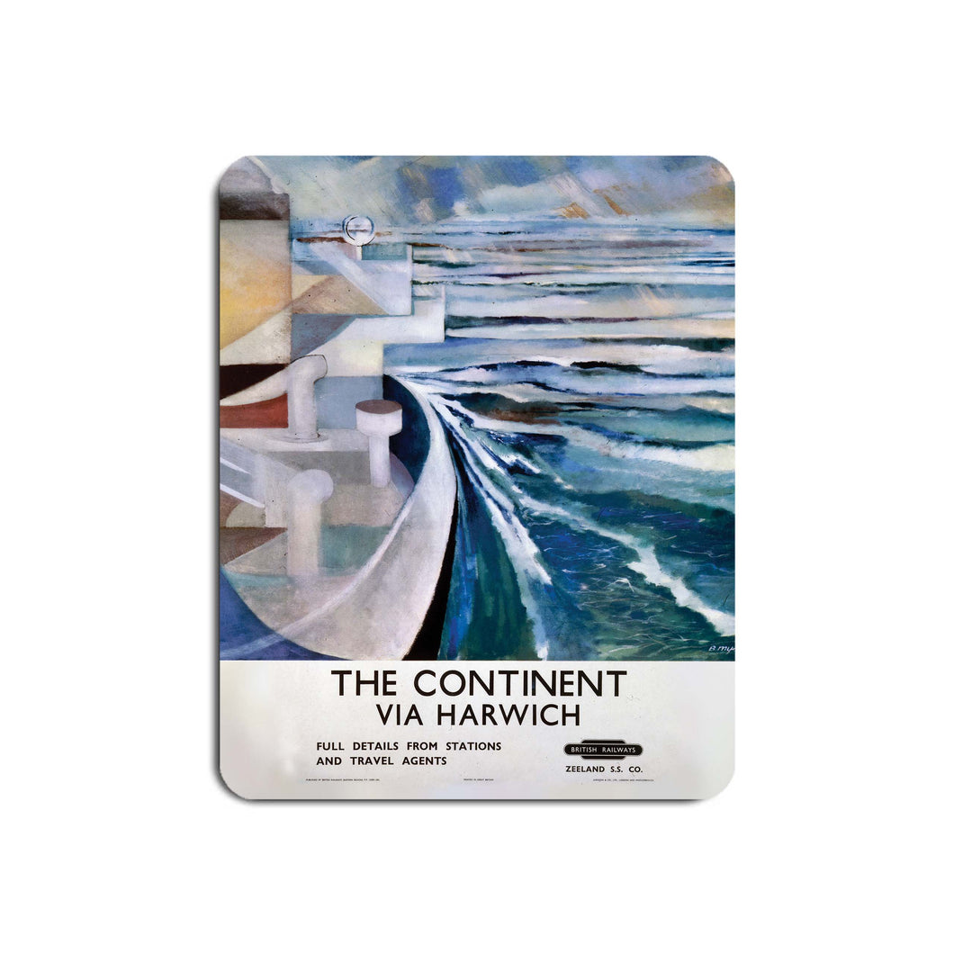 The Continent - Via Harwich British Railways - Mouse Mat