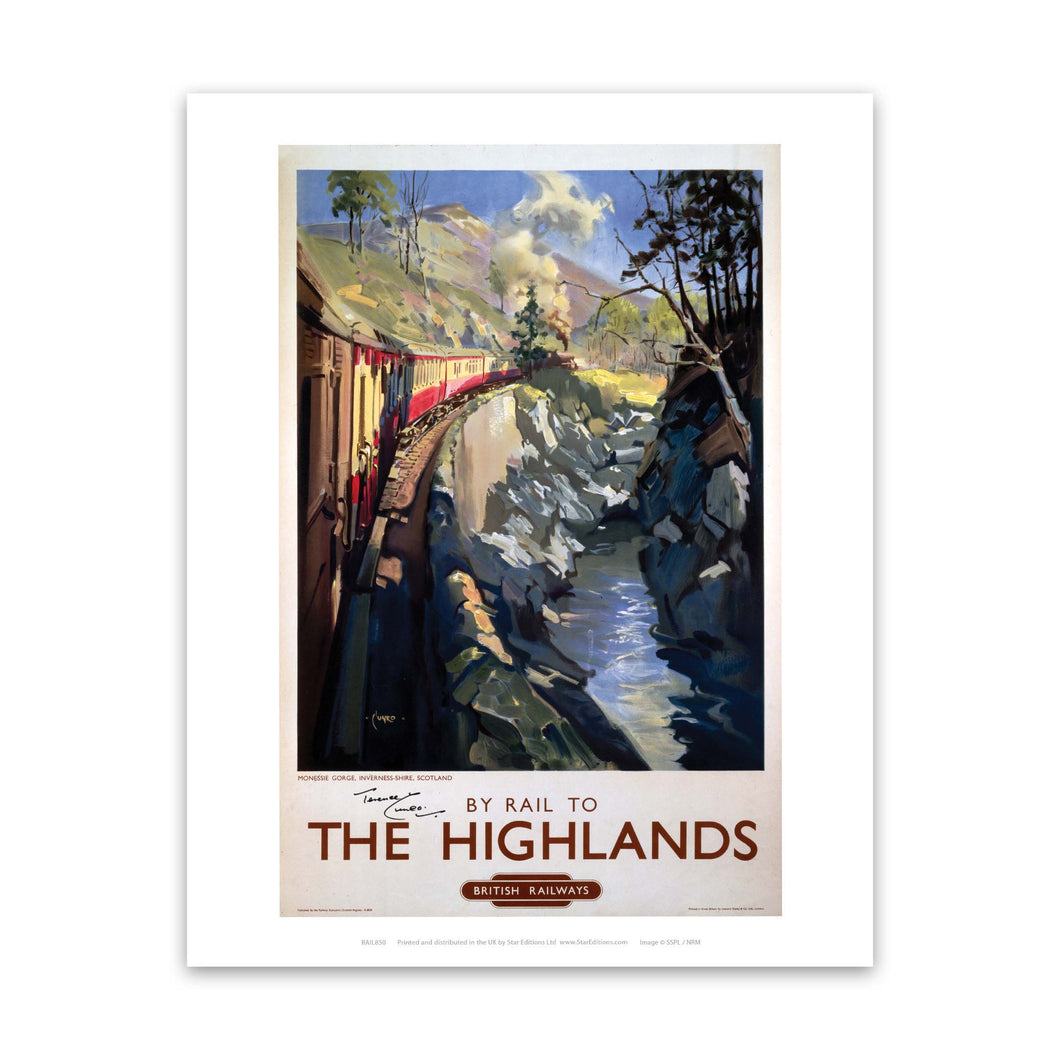 By Rail to the Highlands - British railways train painting Art Print