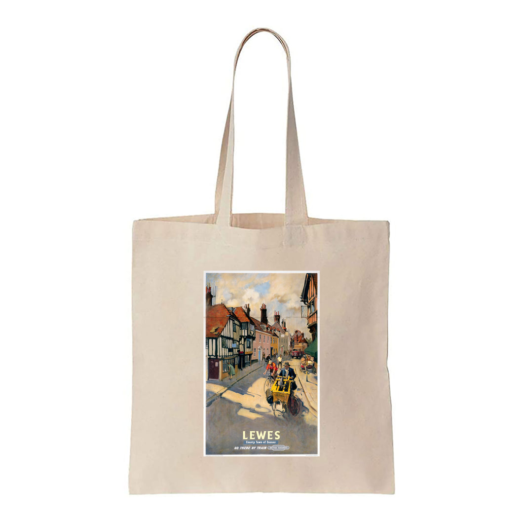 Lewes, County Town of Sussex - British Railways - Canvas Tote Bag