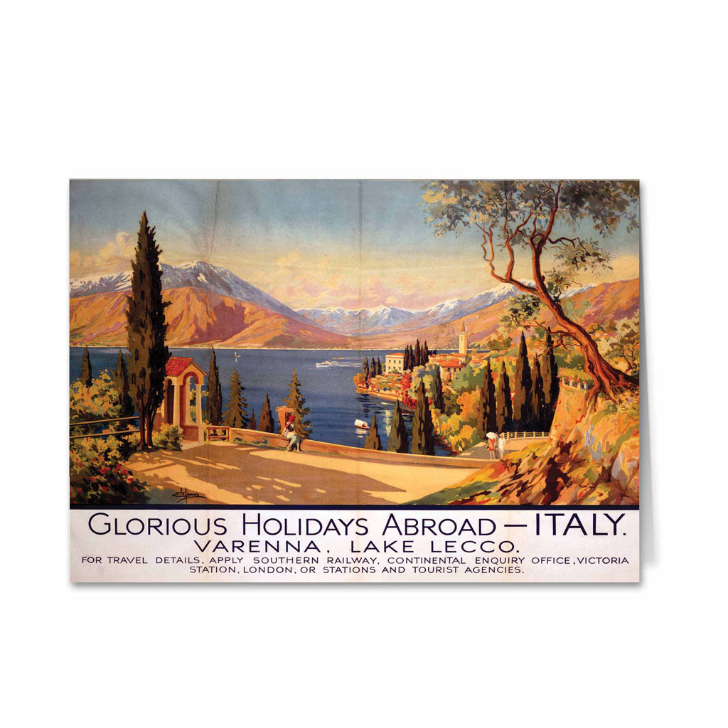 Italy Varenna Lake Lecco - Glorious Holidays Abroad Greeting Card