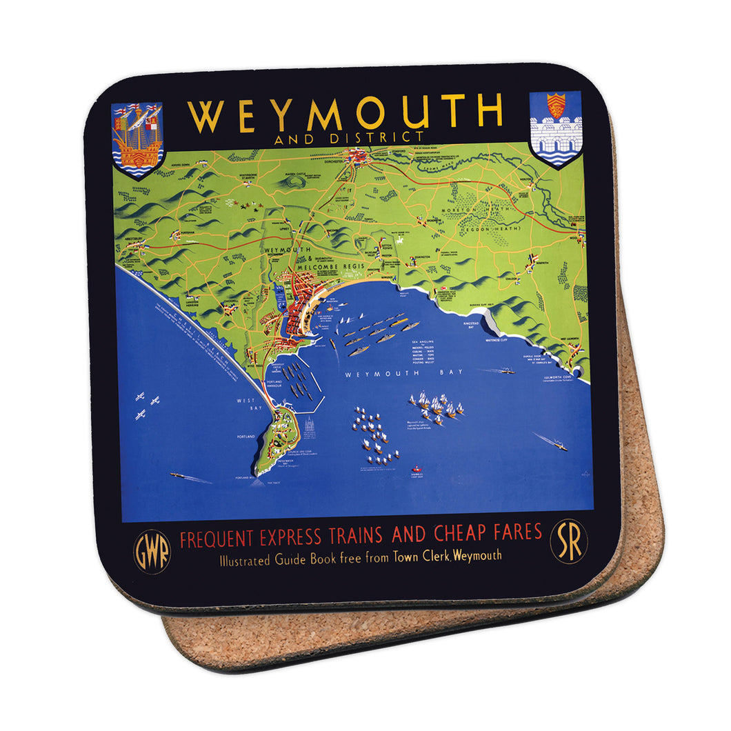 Weymouth and district map Coaster