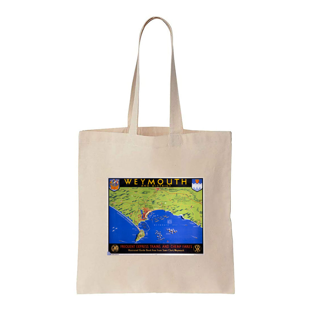 Weymouth and district map - Canvas Tote Bag