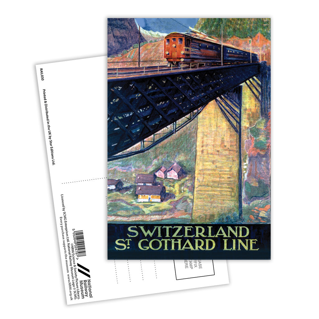 Switzerland St Gothard Line Postcard Pack of 8