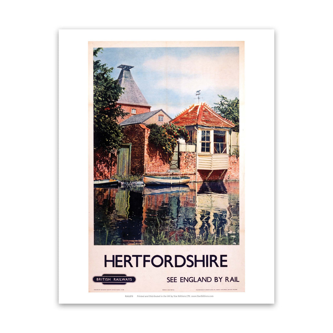 Hertfordshire - See England By Rail British Art Print
