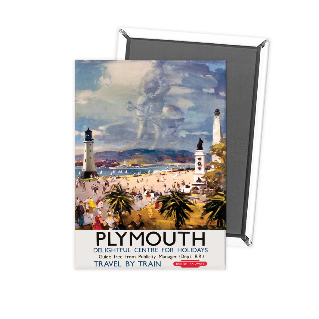 Plymouth delightful centre for holidays - Travel by train Fridge Magnet