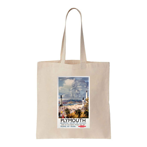 Plymouth delightful centre for holidays - Travel by train - Canvas Tote Bag