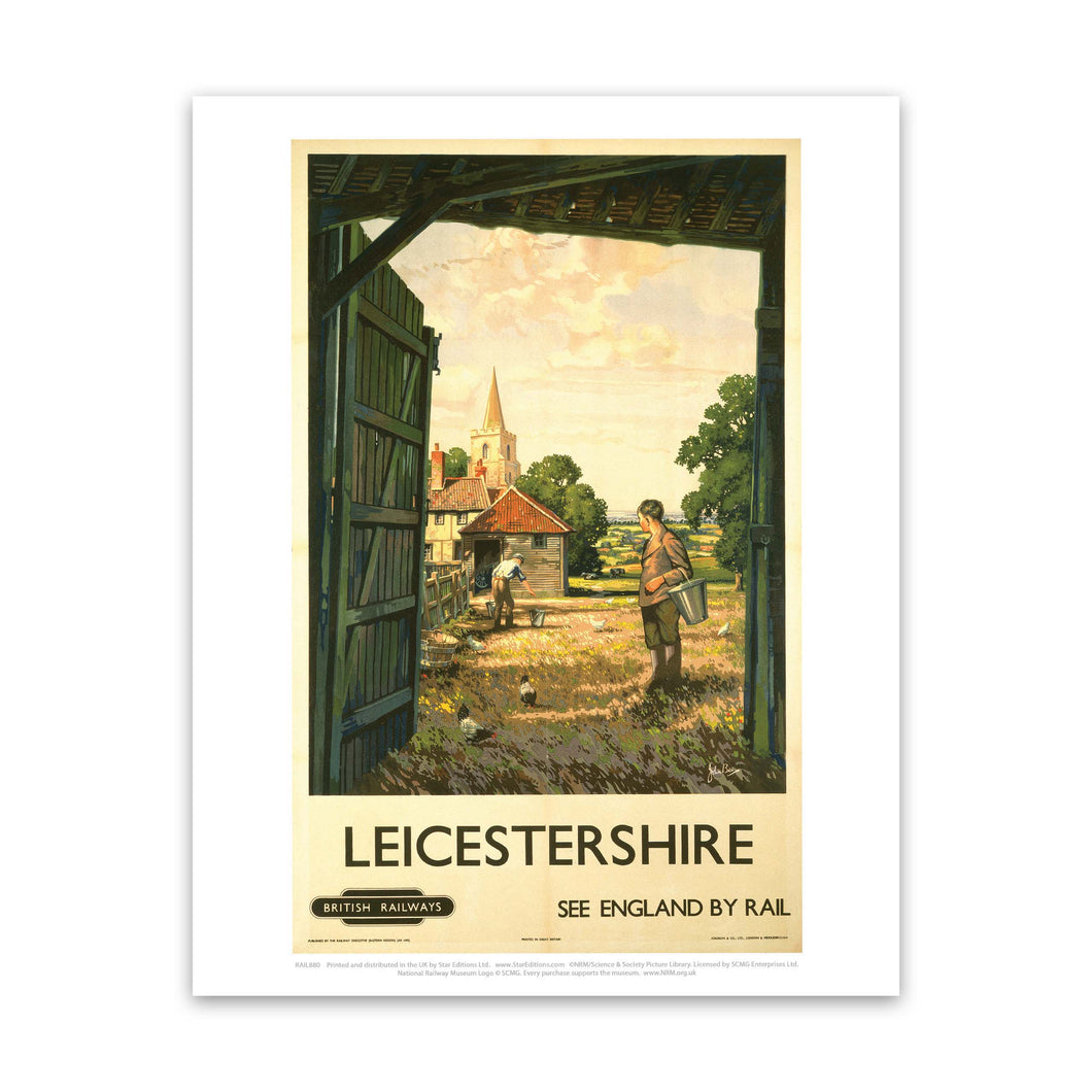 Leicestershire Farm - See England by rail Art Print