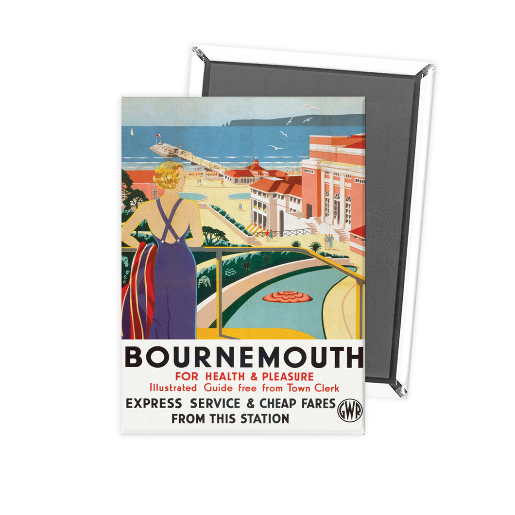Bournemouth for health and pleasure - Express service GWR Fridge Magnet