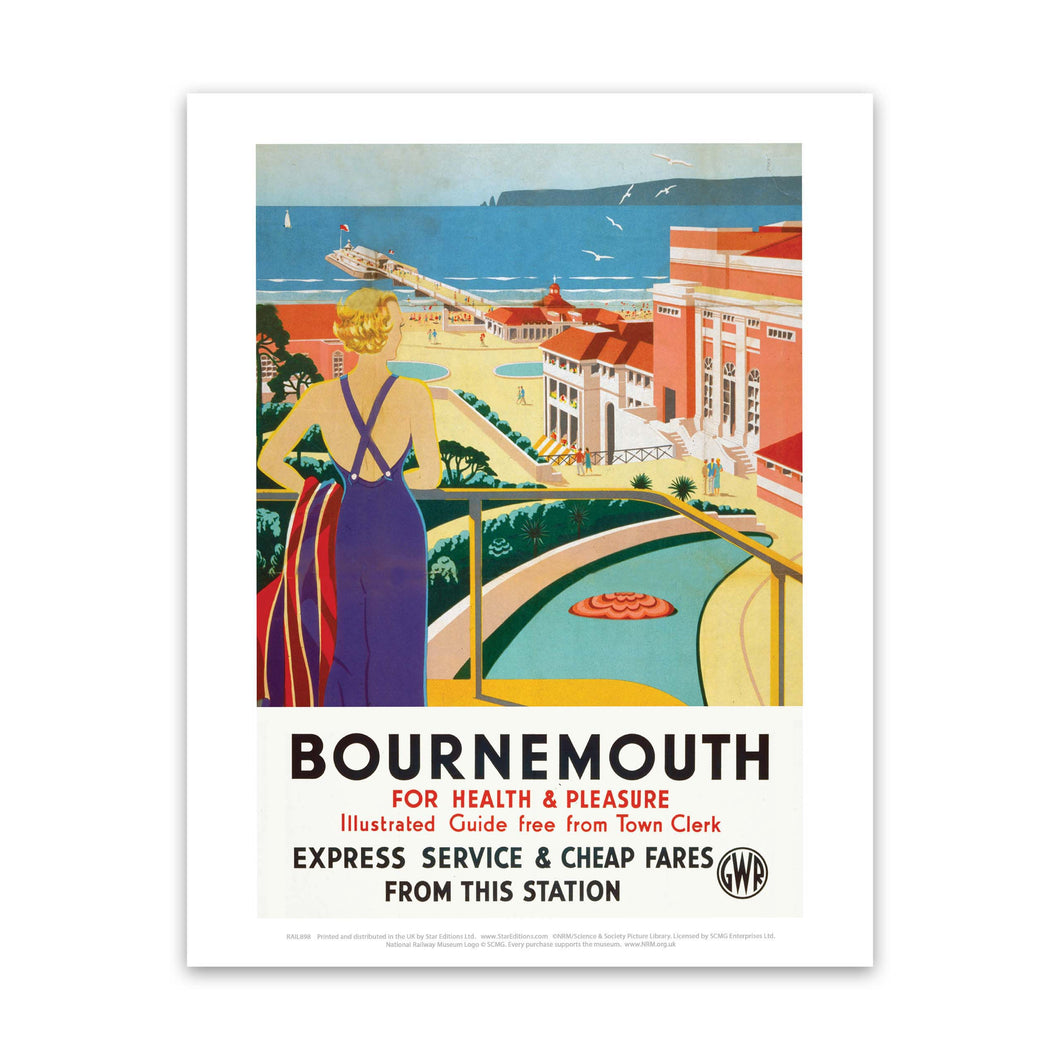Bournemouth for health and pleasure - GWR Art Print