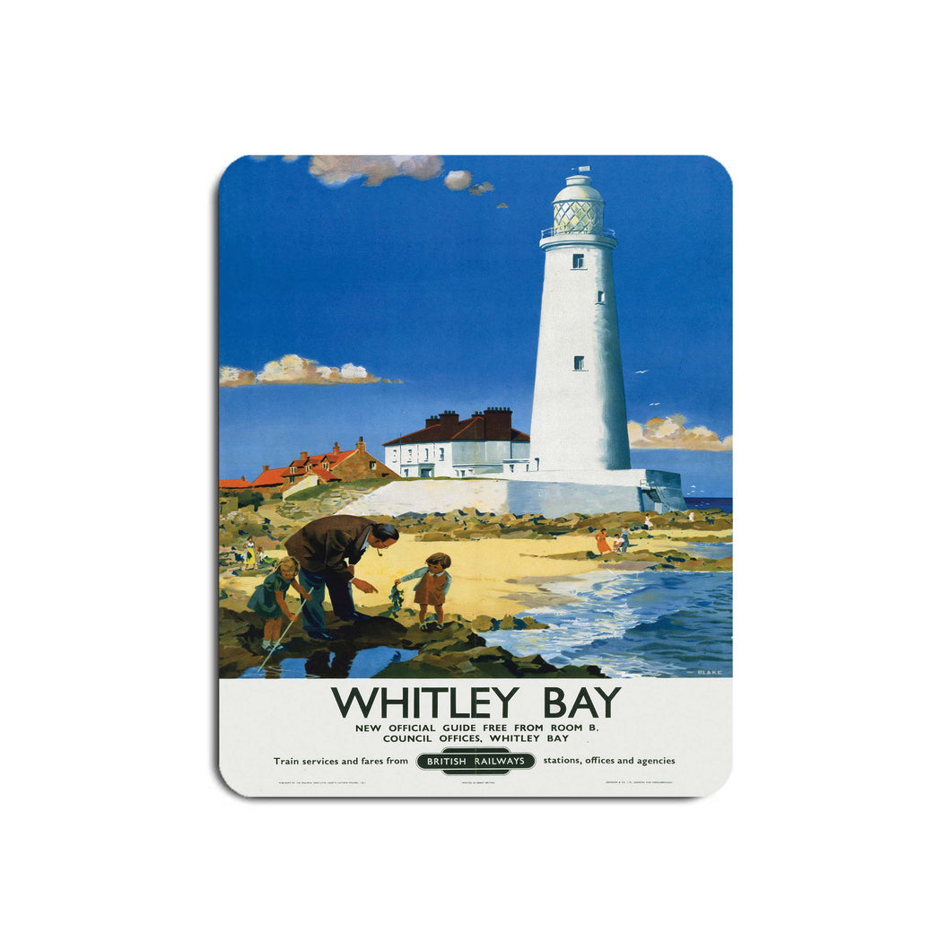 Whitley Bay - Family near White Lighthouse - Mouse Mat