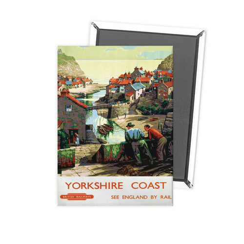 Yorkshire Coast - 2 Men on the bridge Fridge Magnet