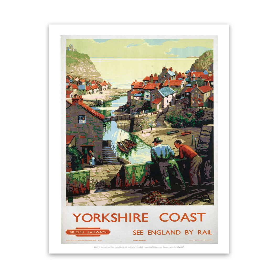 Yorkshire Coast - See England by Rail Art Print