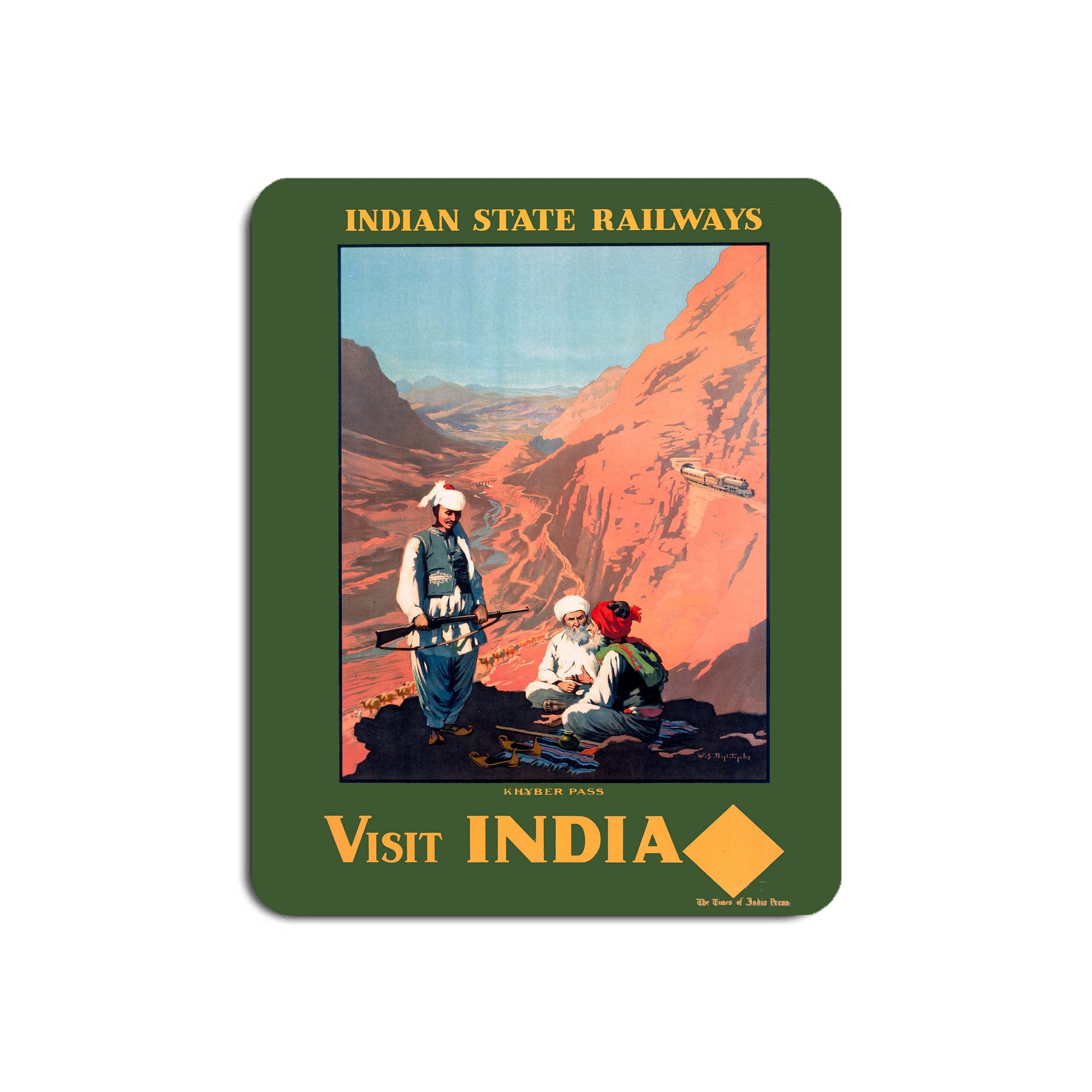 Khyber Pass - Visit India Indian State Railways - Mouse Mat – Railway ...