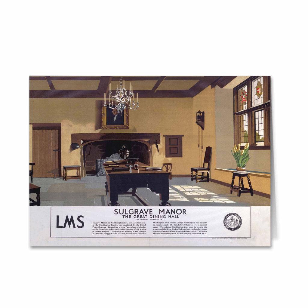 Sulgrave Manor, the great dining hall - LMS Greeting Card