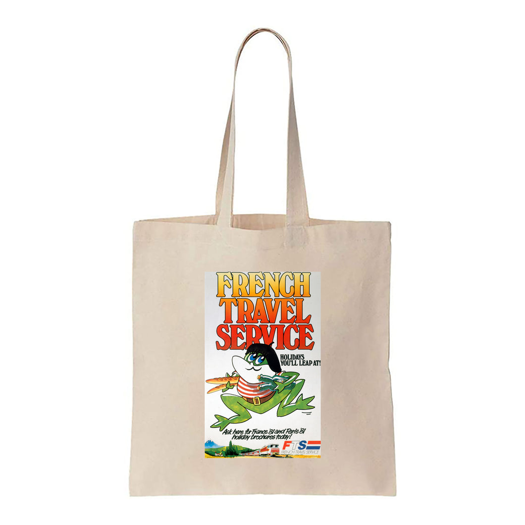 French Travel Service - Holidays You'll Leap At - Canvas Tote Bag