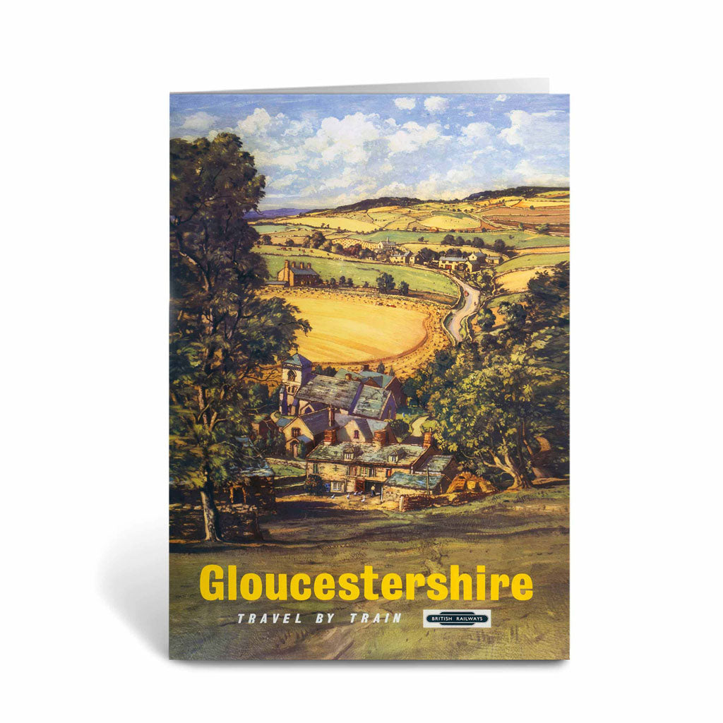Gloucestershire, Hillside View Greeting Card