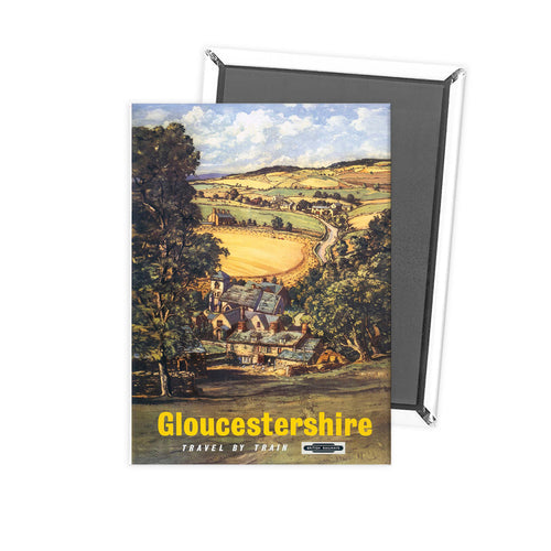 Gloucestershire hillside view Fridge Magnet