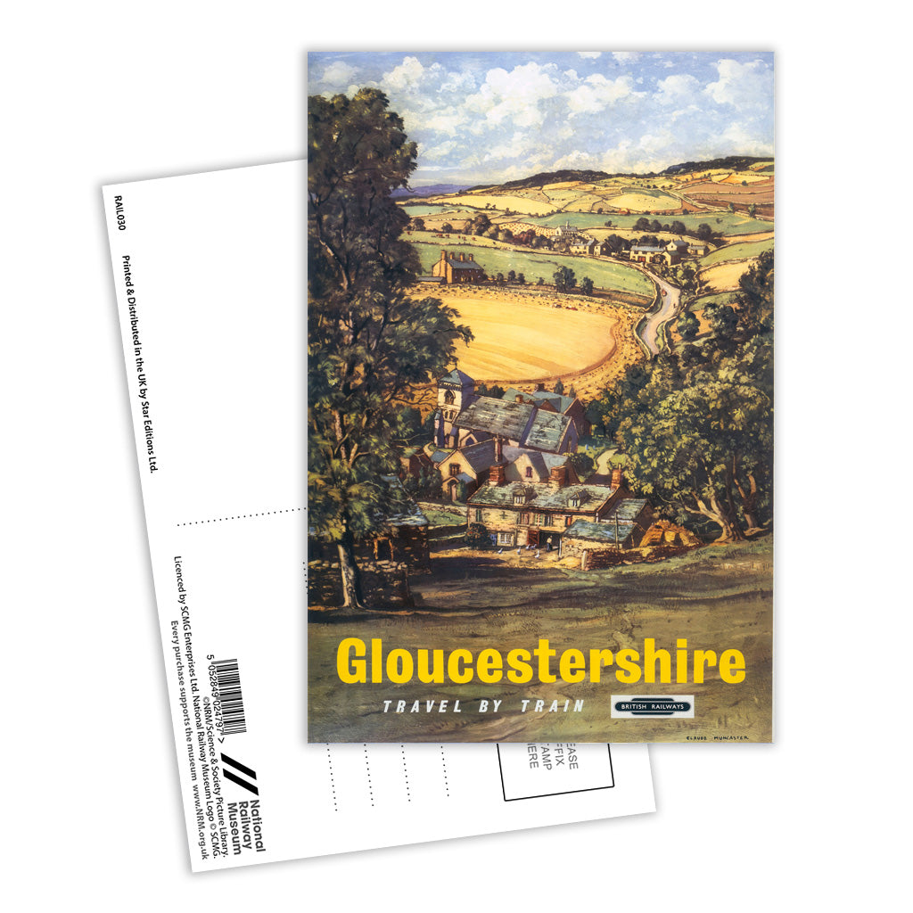Gloucestershire, Hillside View Postcard Pack of 8