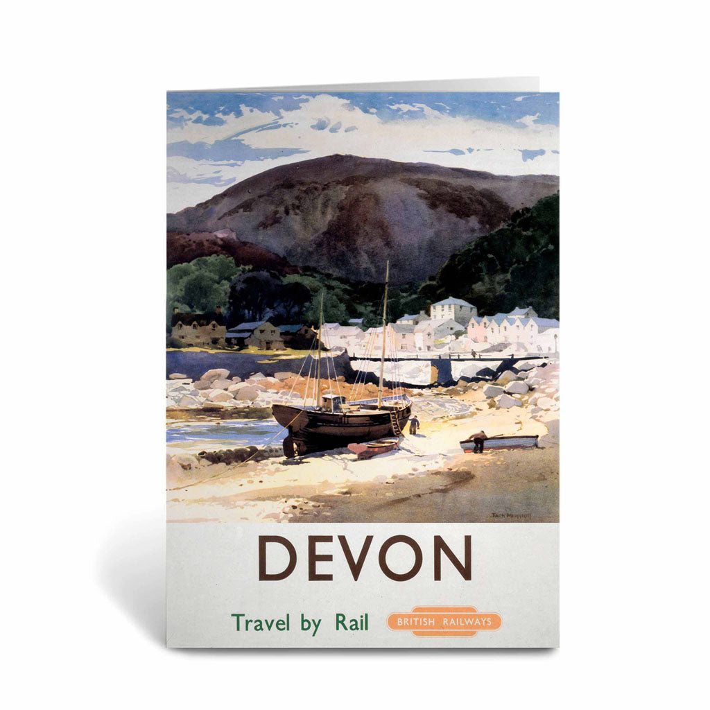 Devon - Boat on the beach Greeting Card