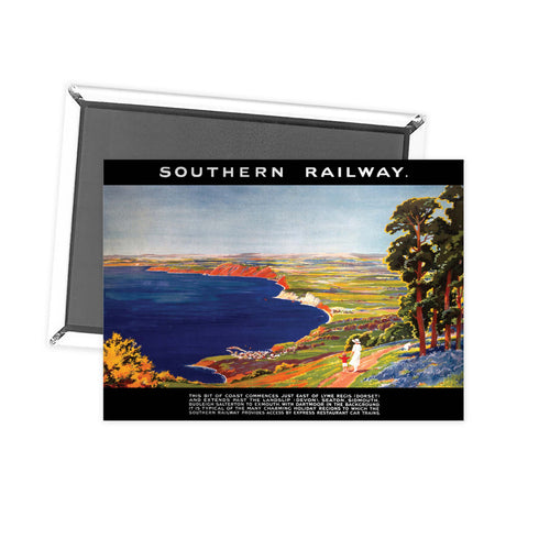 Coastline view - Southern Railway Dorset to Exmouth Fridge Magnet
