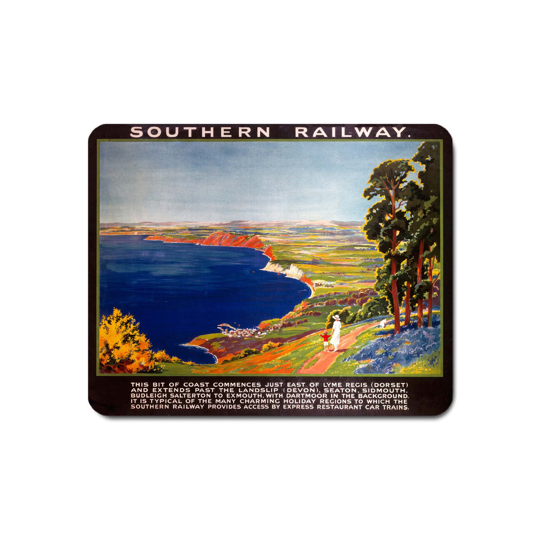 Coastline view - Southern Railway Dorset to Exmouth - Mouse Mat