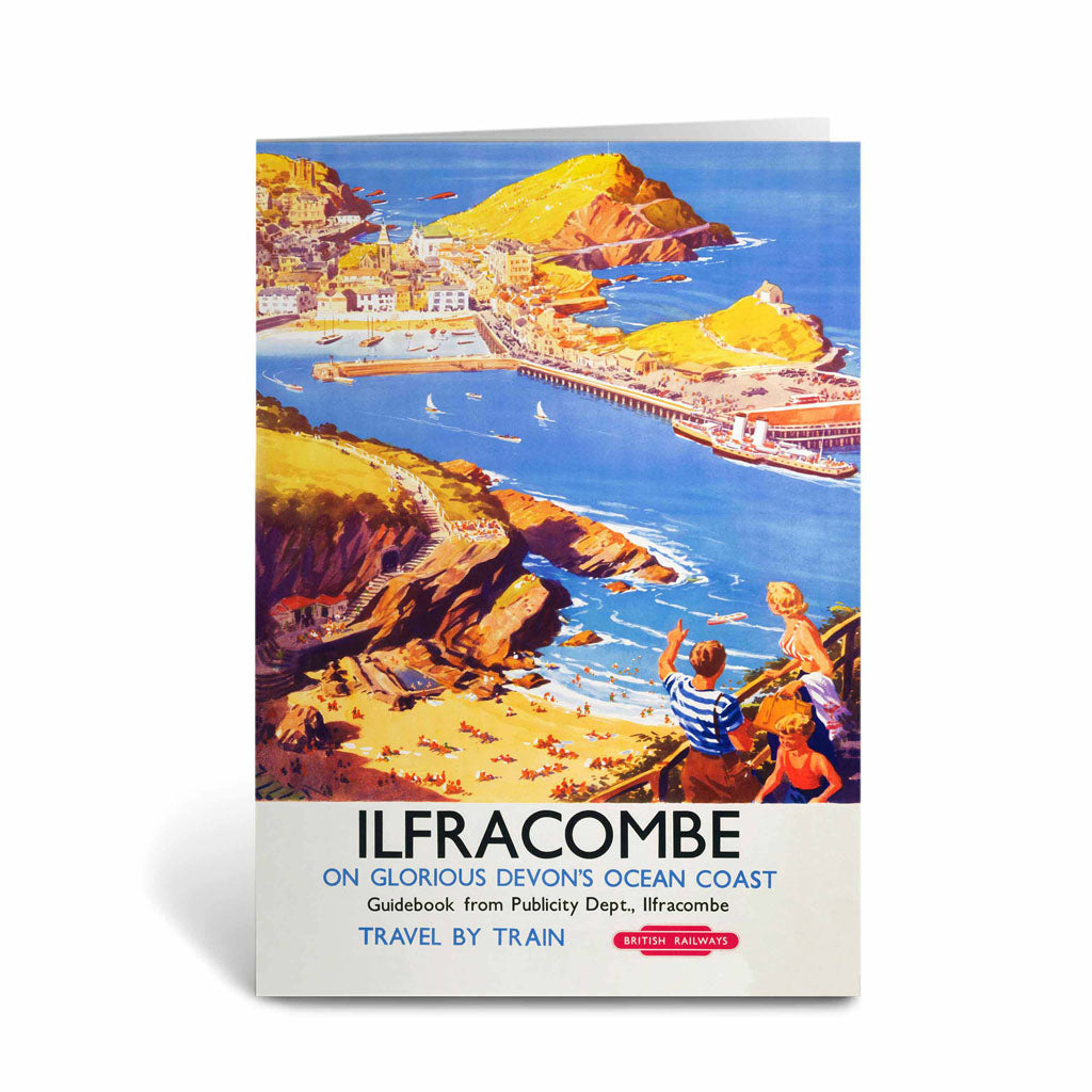 Ilfracombe - Clifftop View of the beach Greeting Card