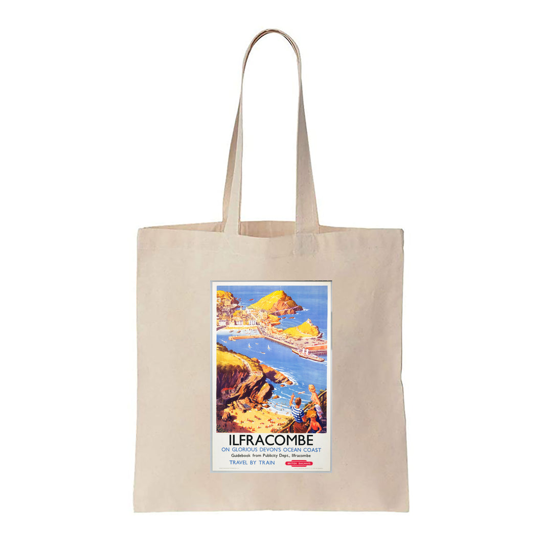 Ilfracombe - Clifftop View of the beach - Canvas Tote Bag