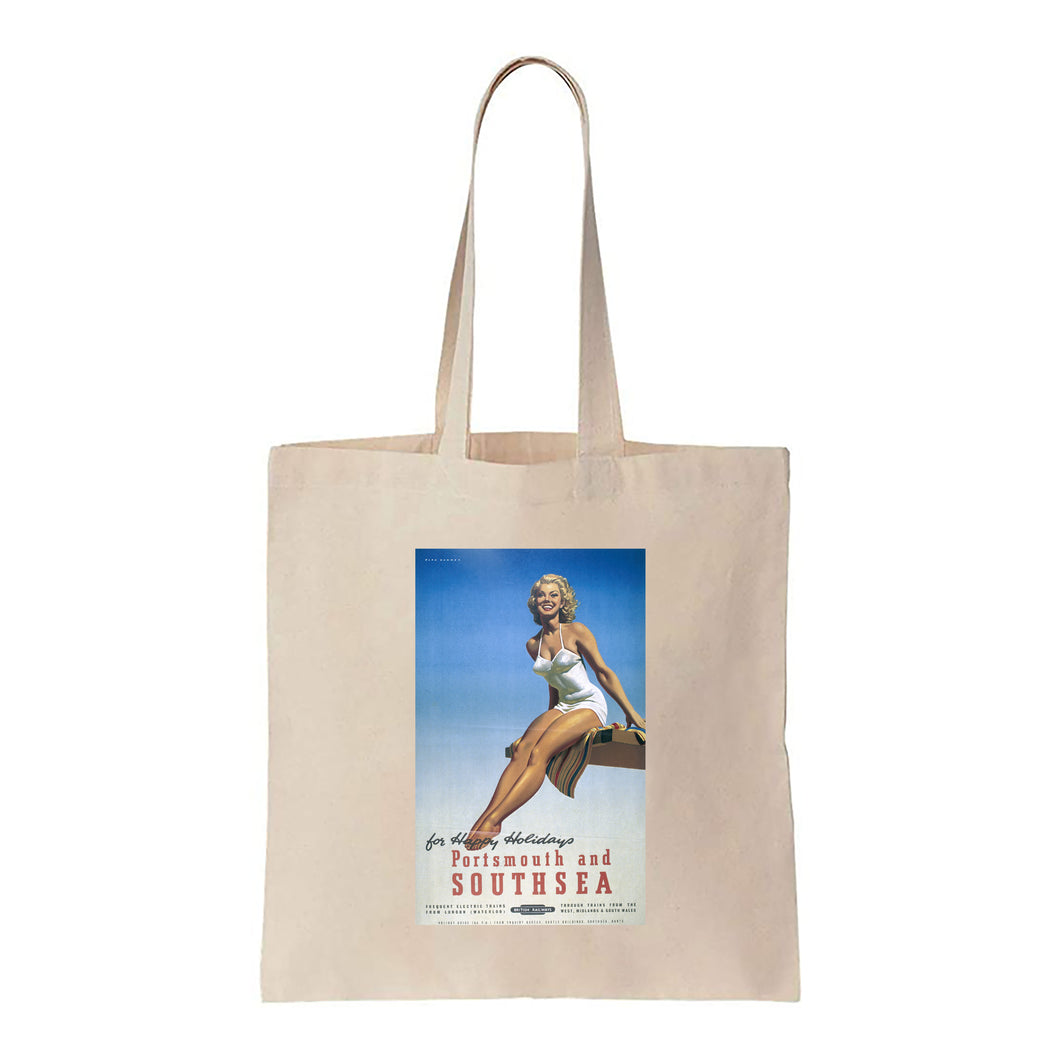 For Happy Holidays, Portsmouth and Southsea - Canvas Tote Bag
