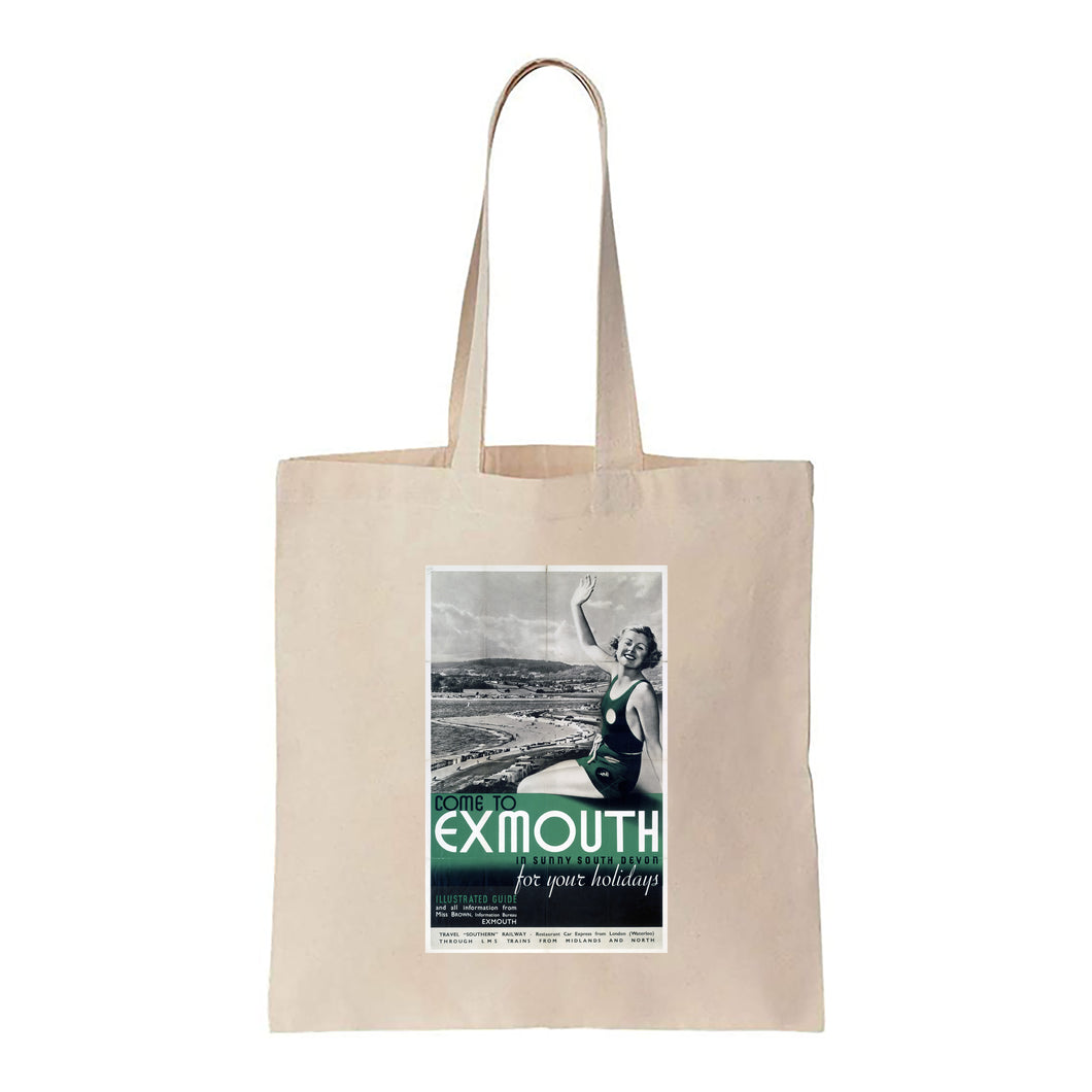 Come to Exmouth in Sunny South Devon - Canvas Tote Bag