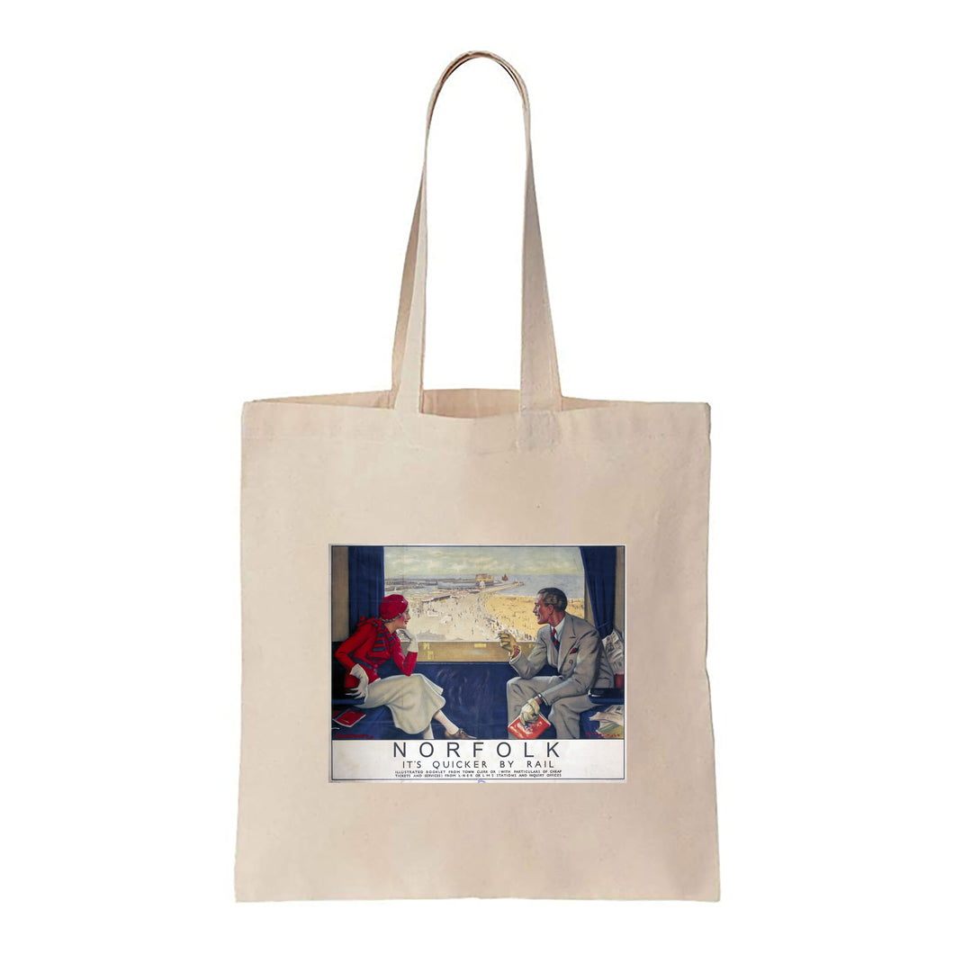 Norfolk Carriage View - Quicker By Rail - Canvas Tote Bag