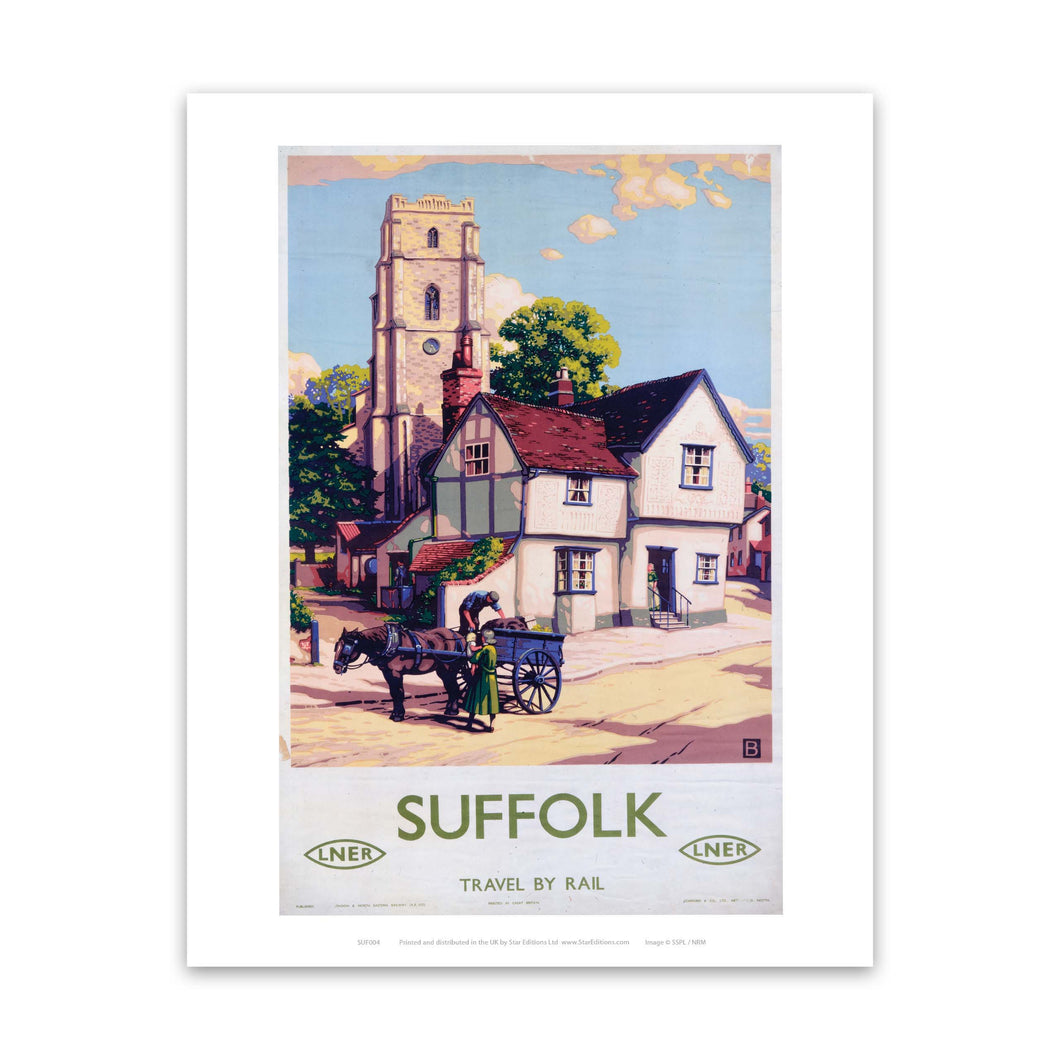 Suffolk Travel By Rail LNER Art Print