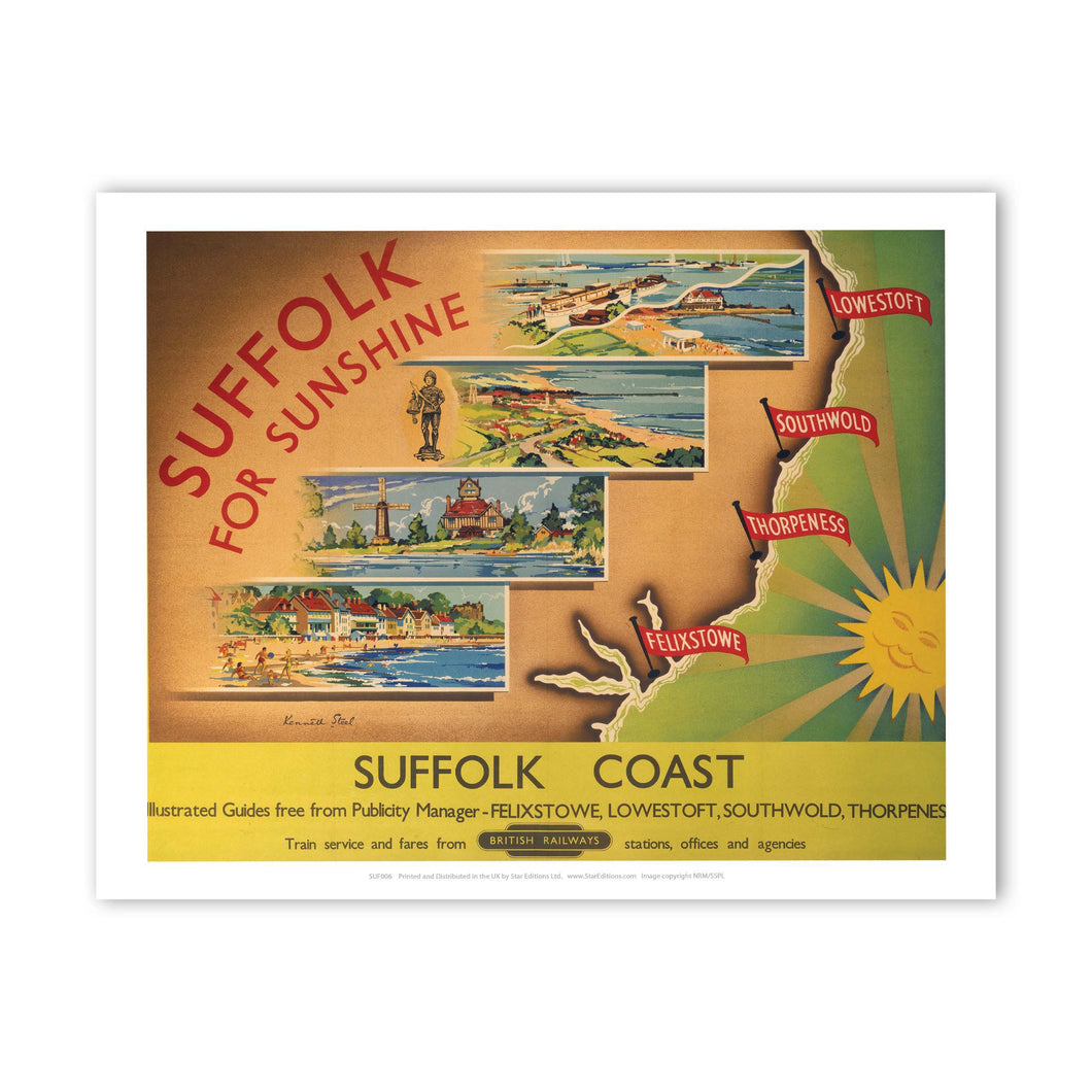 Suffolk for Sunshine - Suffolk Coast Art Print