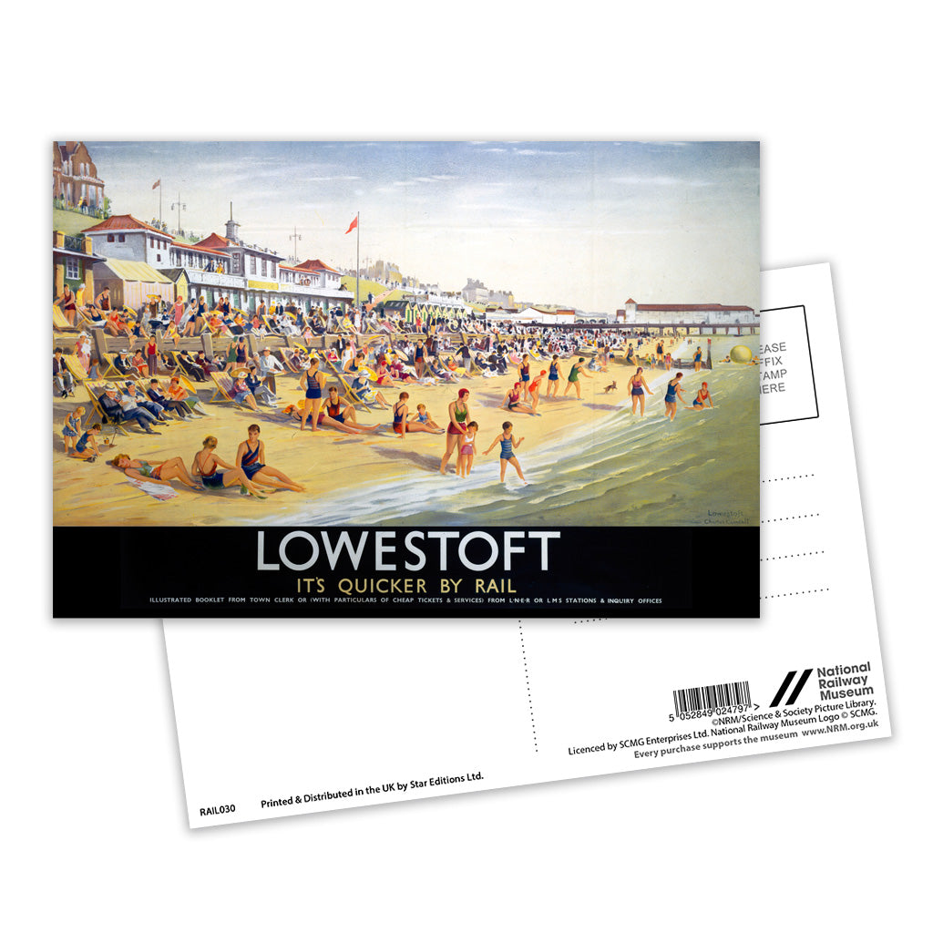 Lowestoft - It's Quicker By Rail Postcard Pack of 8